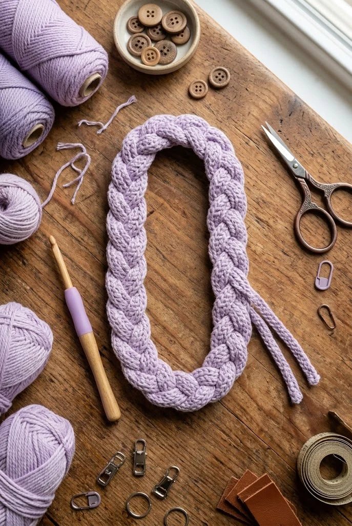 Flat Braided Triple Strap — crochet bag handles free pattern style outfit