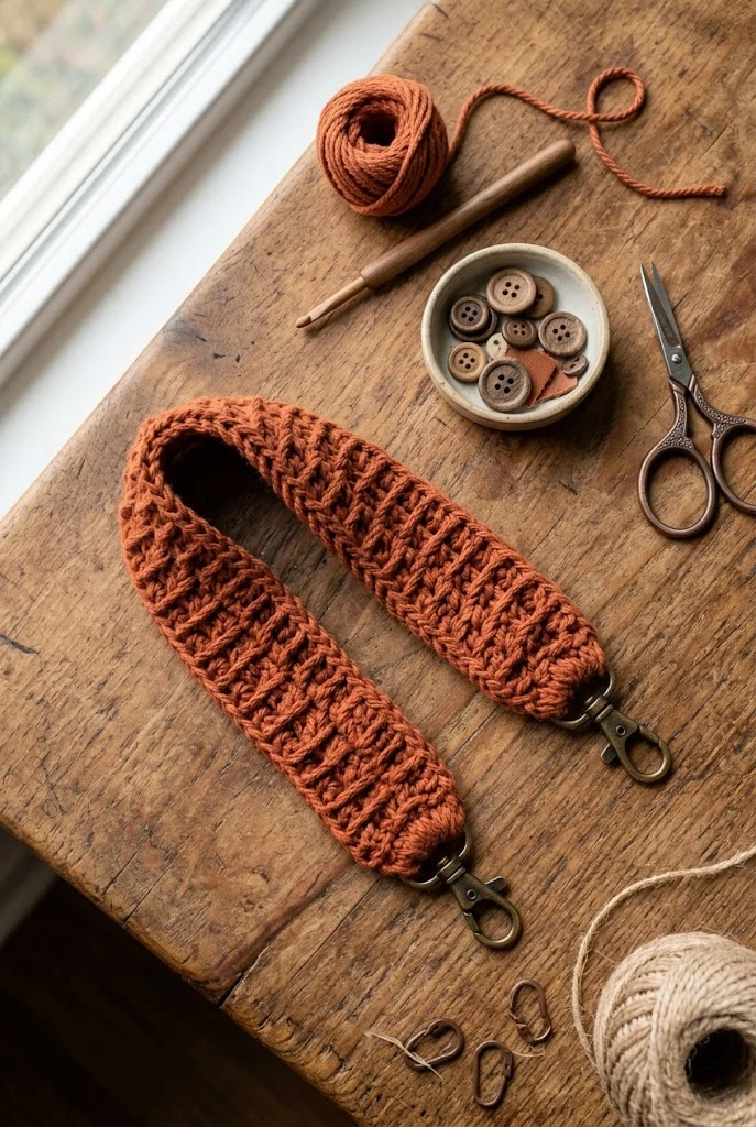 Wide Granular Crossbody Strap — crochet bag handles free pattern style outfit