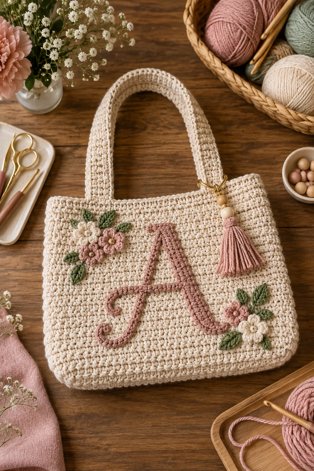 Personalized Monogram Crochet Bag — crochet bag ideas inspiration style outfit