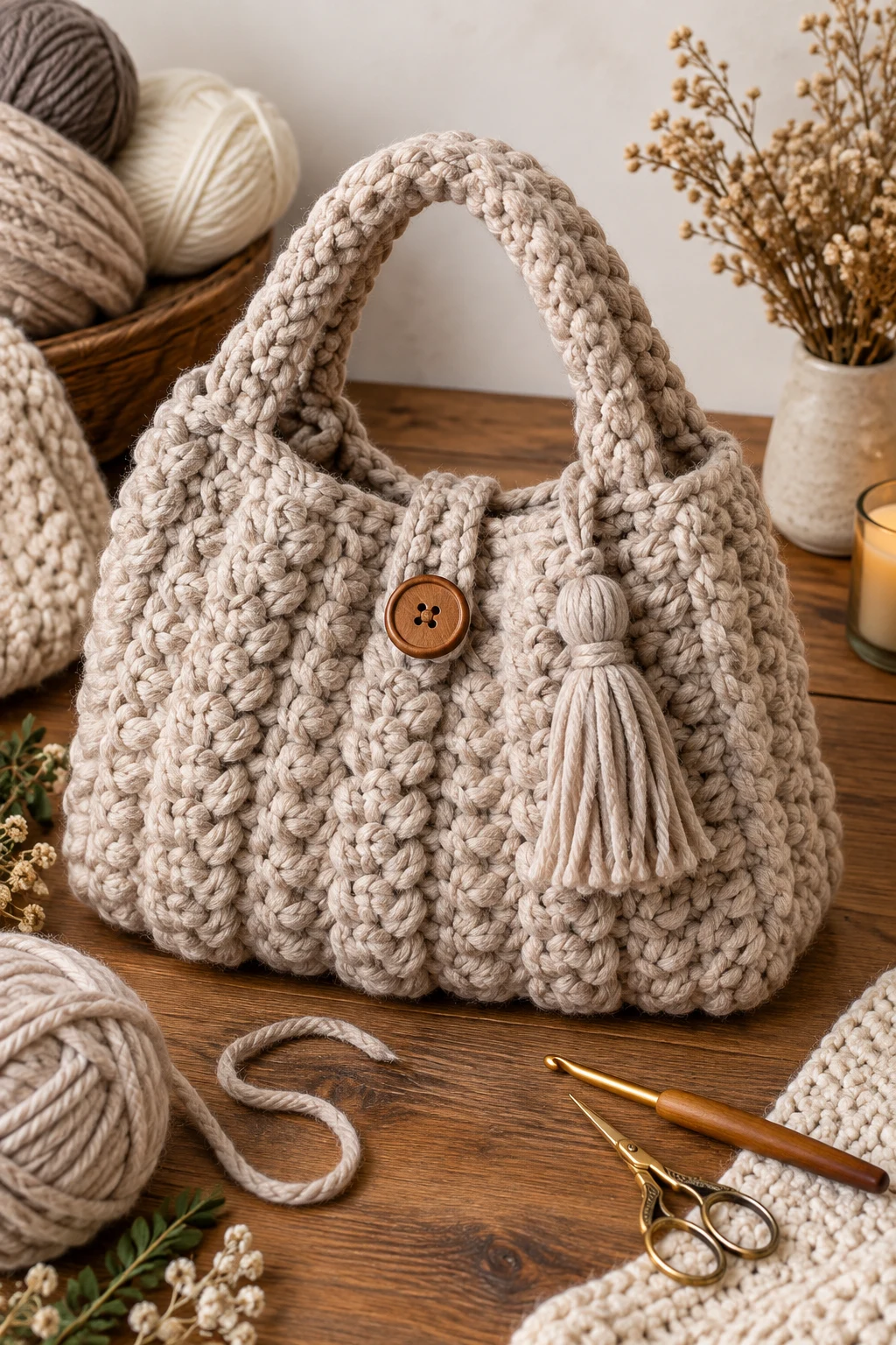 Chunky Winter Crochet Bag — crochet bag ideas inspiration style outfit