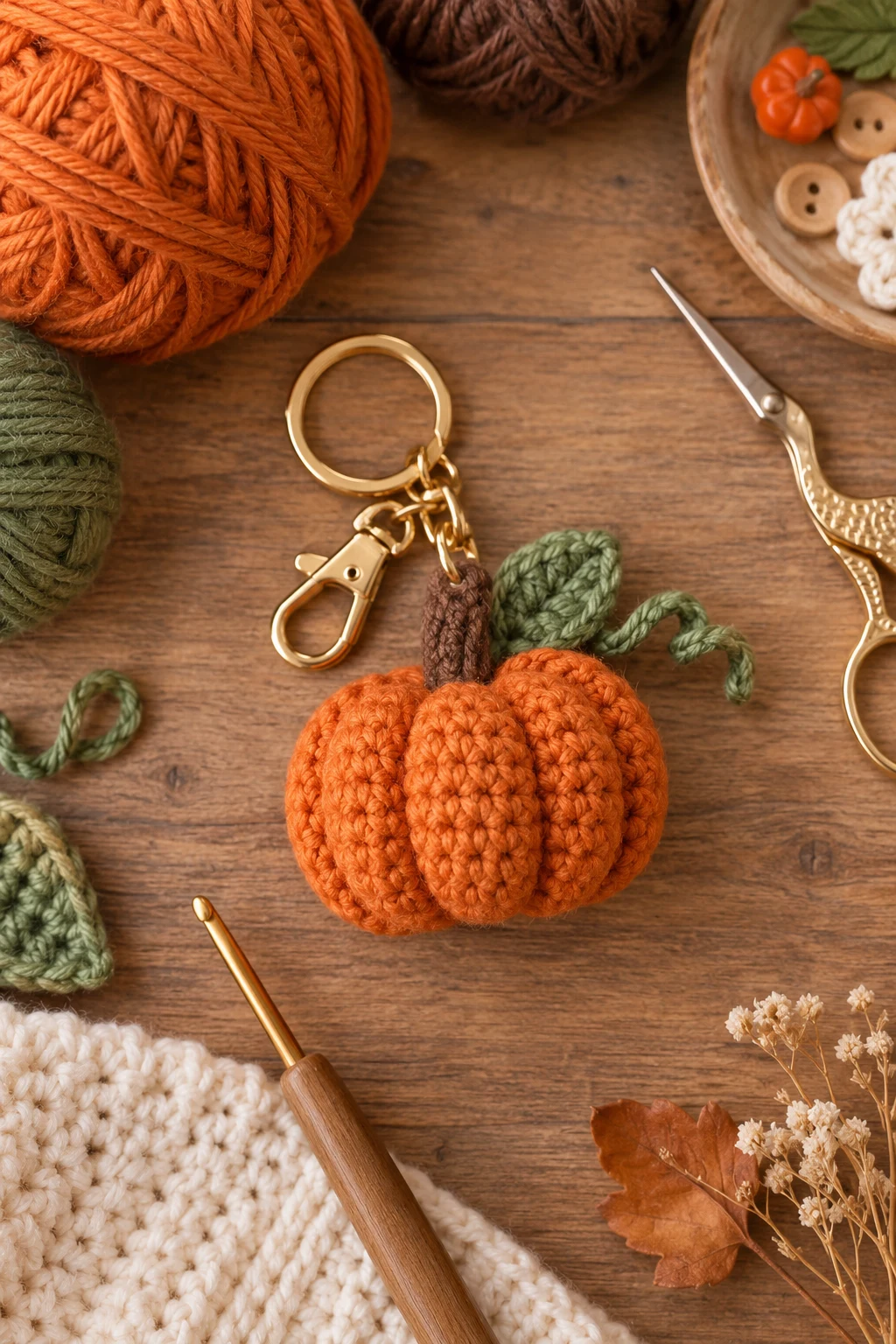 Mini Pumpkin Bag Charm — crochet bag keychain style outfit