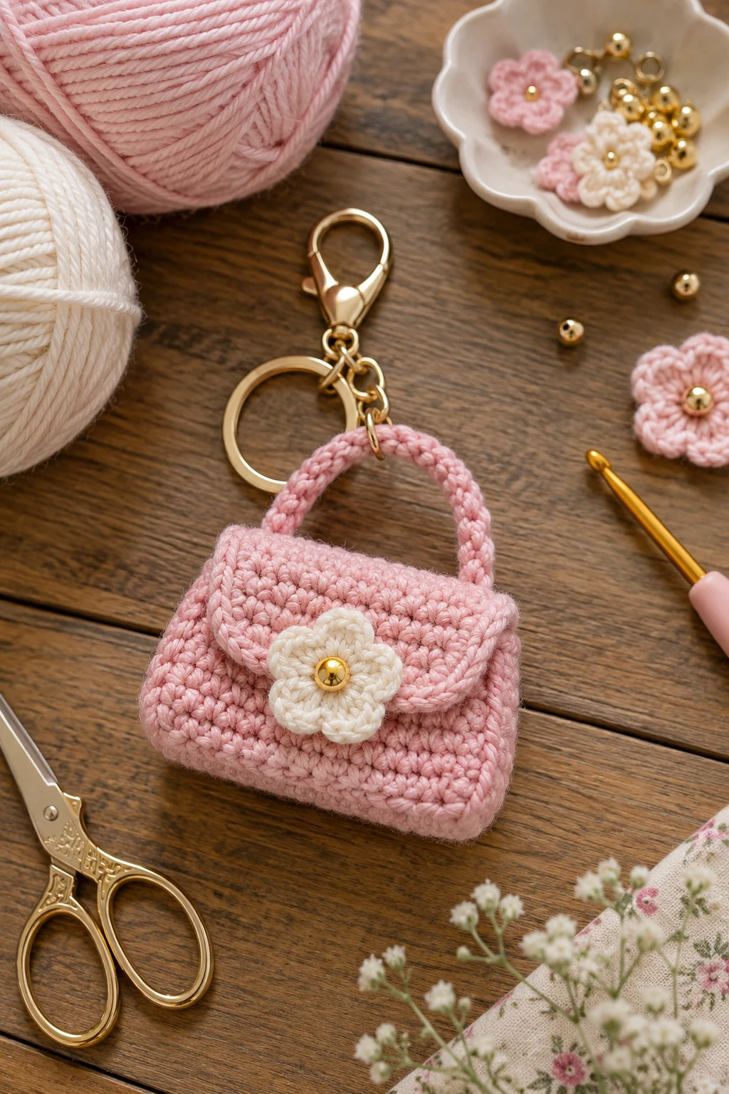 Mini Crochet Purse Keychain — crochet bag keychain style outfit