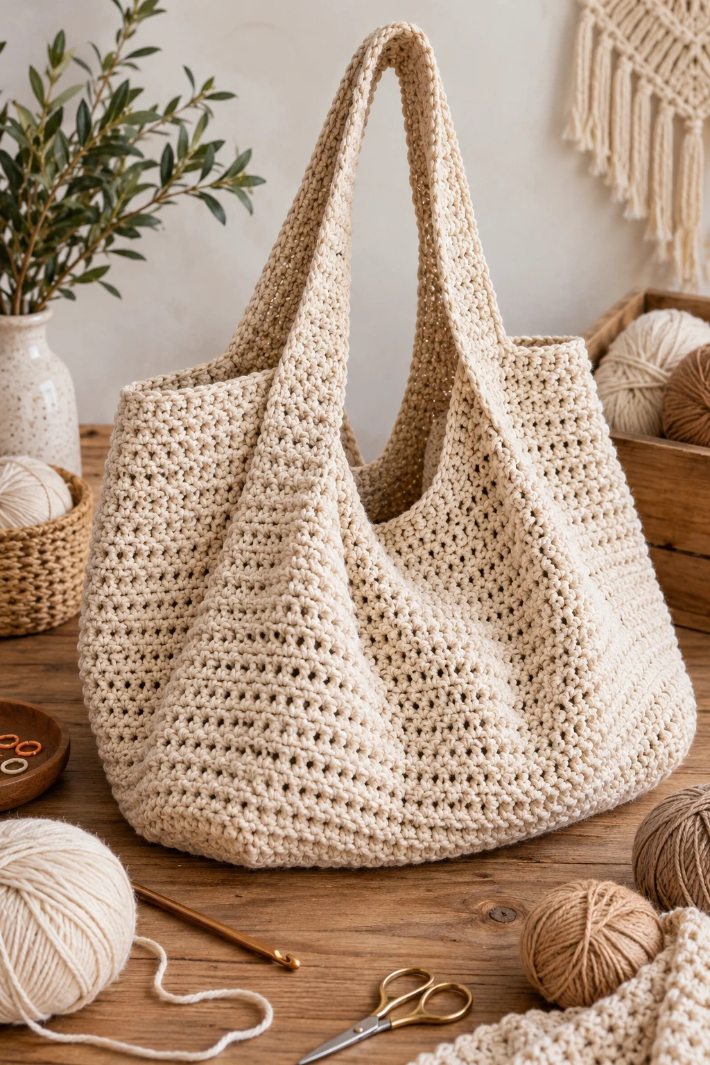 Oversized Slouchy Tote — crochet bag pattern tote style outfit