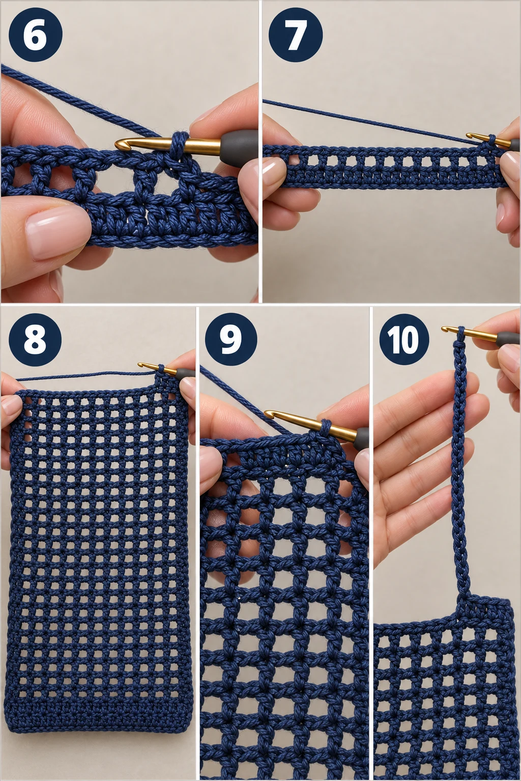 Steps 6–10 — Crochet Bag Patterns