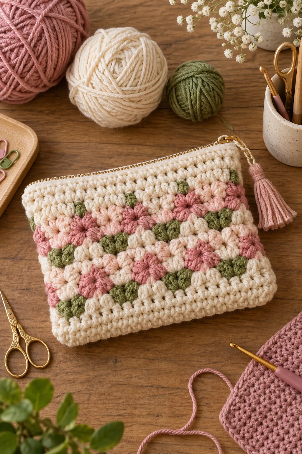 Free-Pattern-Friendly Everyday Pouch — crochet bag pouch style outfit