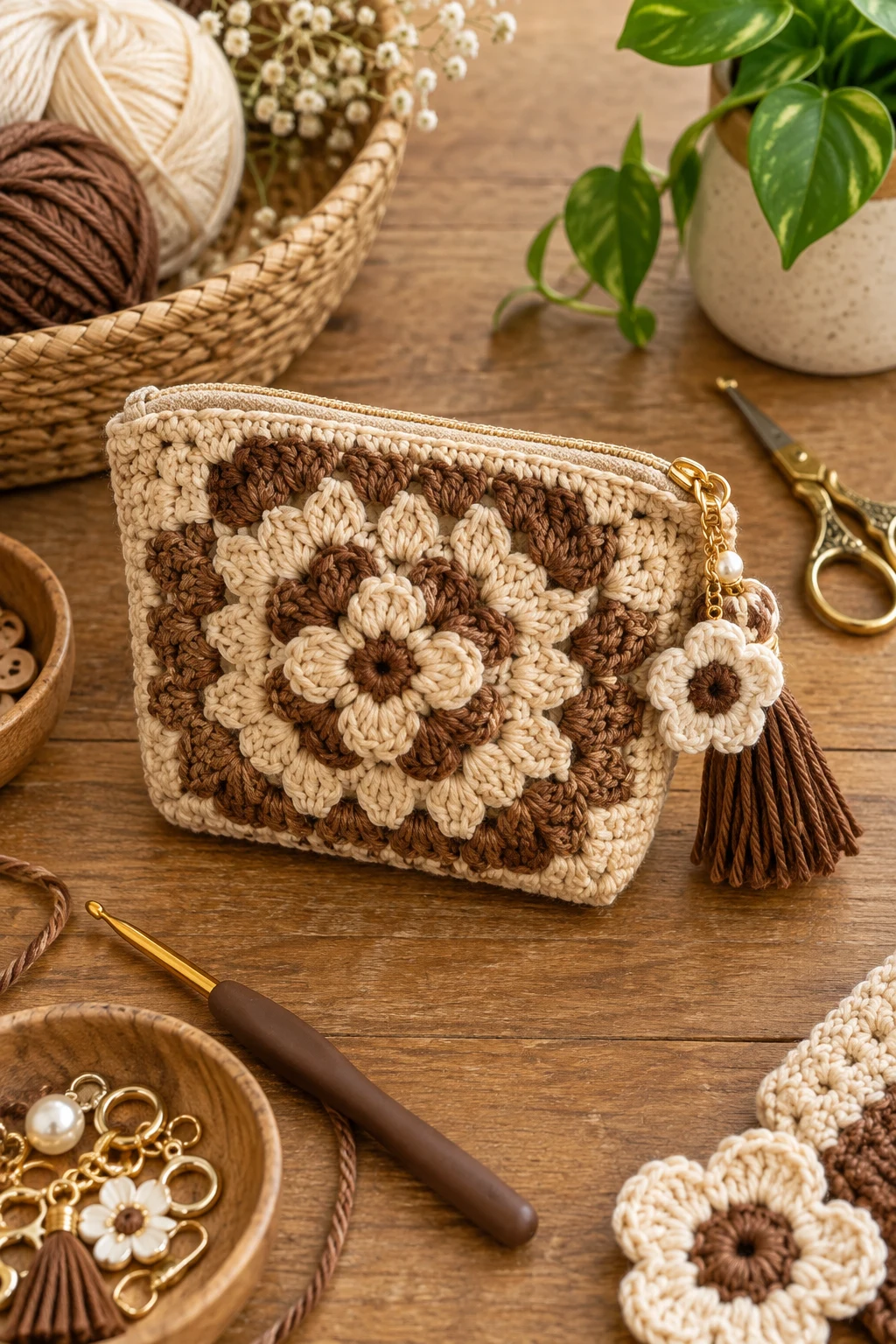 Crochet Bag Pouch With a Charm — crochet bag pouch style outfit