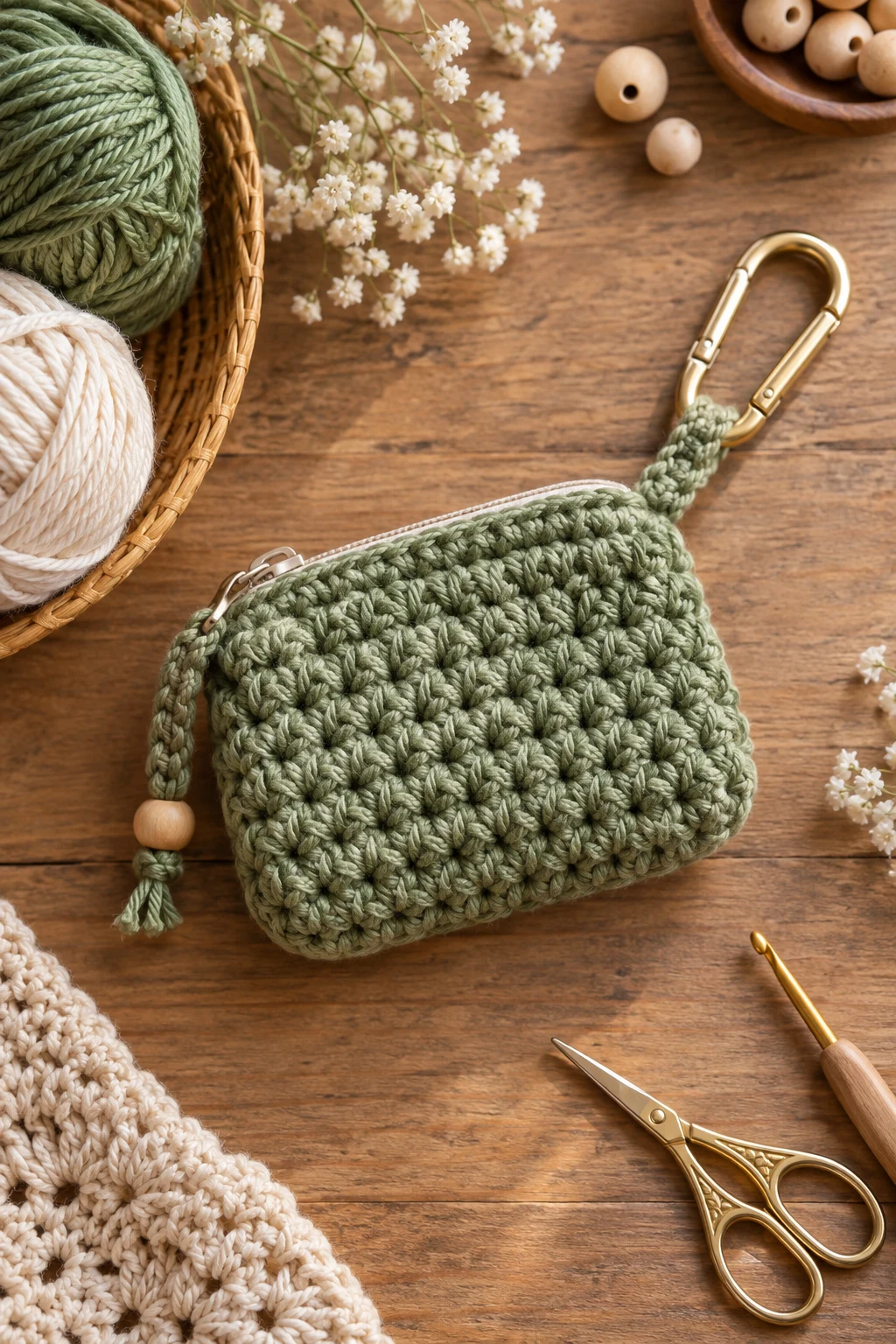 Carabiner Crochet Pouch Bag — crochet bag pouch style outfit