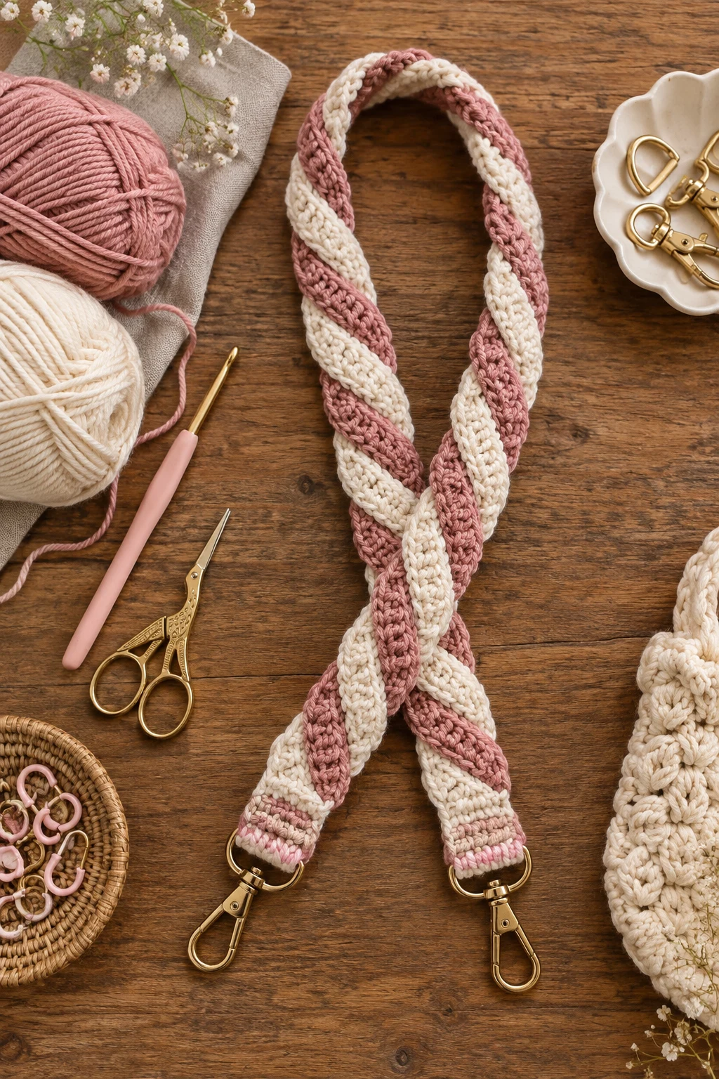 Two-Tone Twisted Strap — crochet bag straps free pattern style outfit