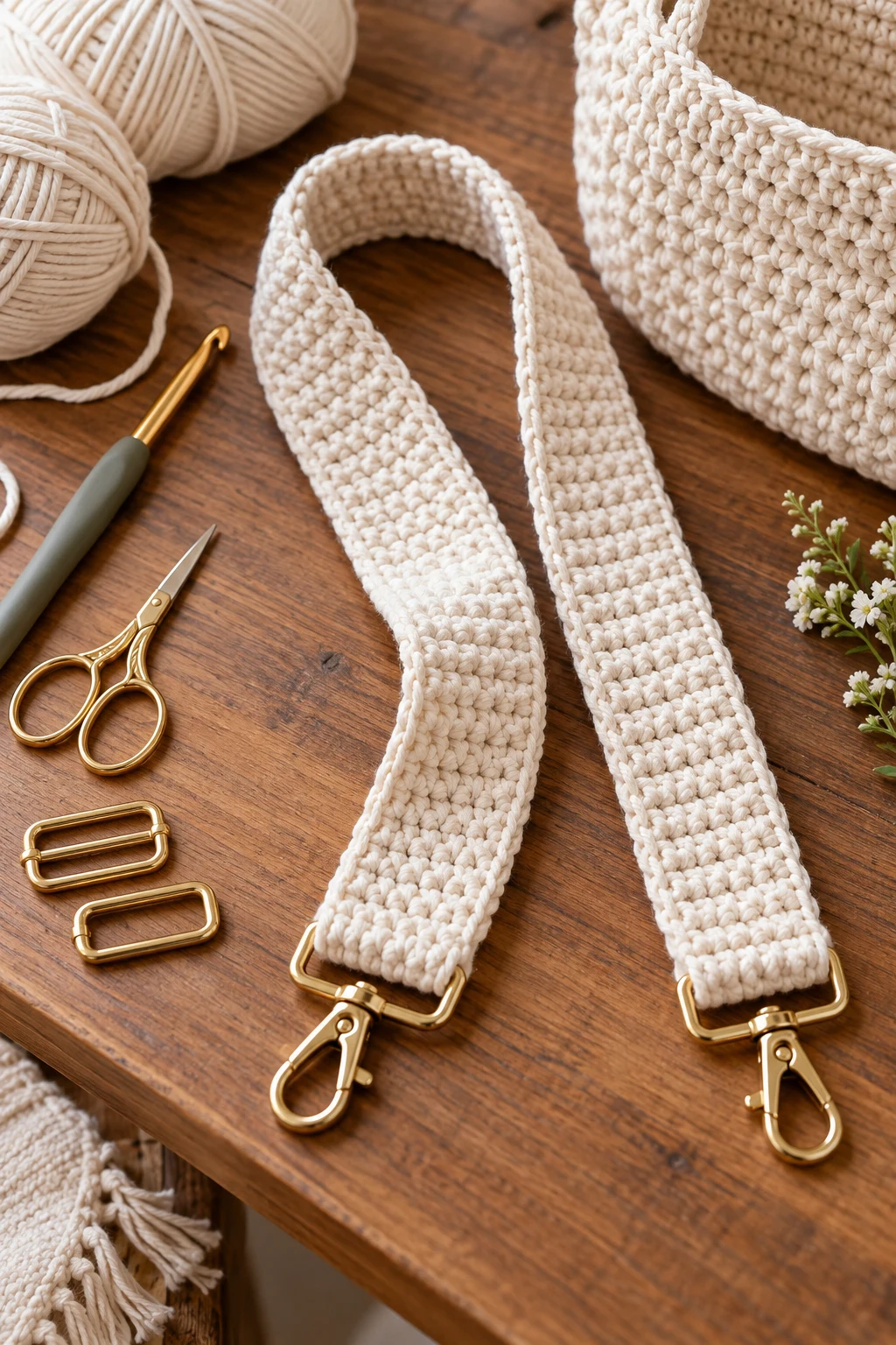 Classic Cotton No-Stretch Strap — crochet bag straps style outfit