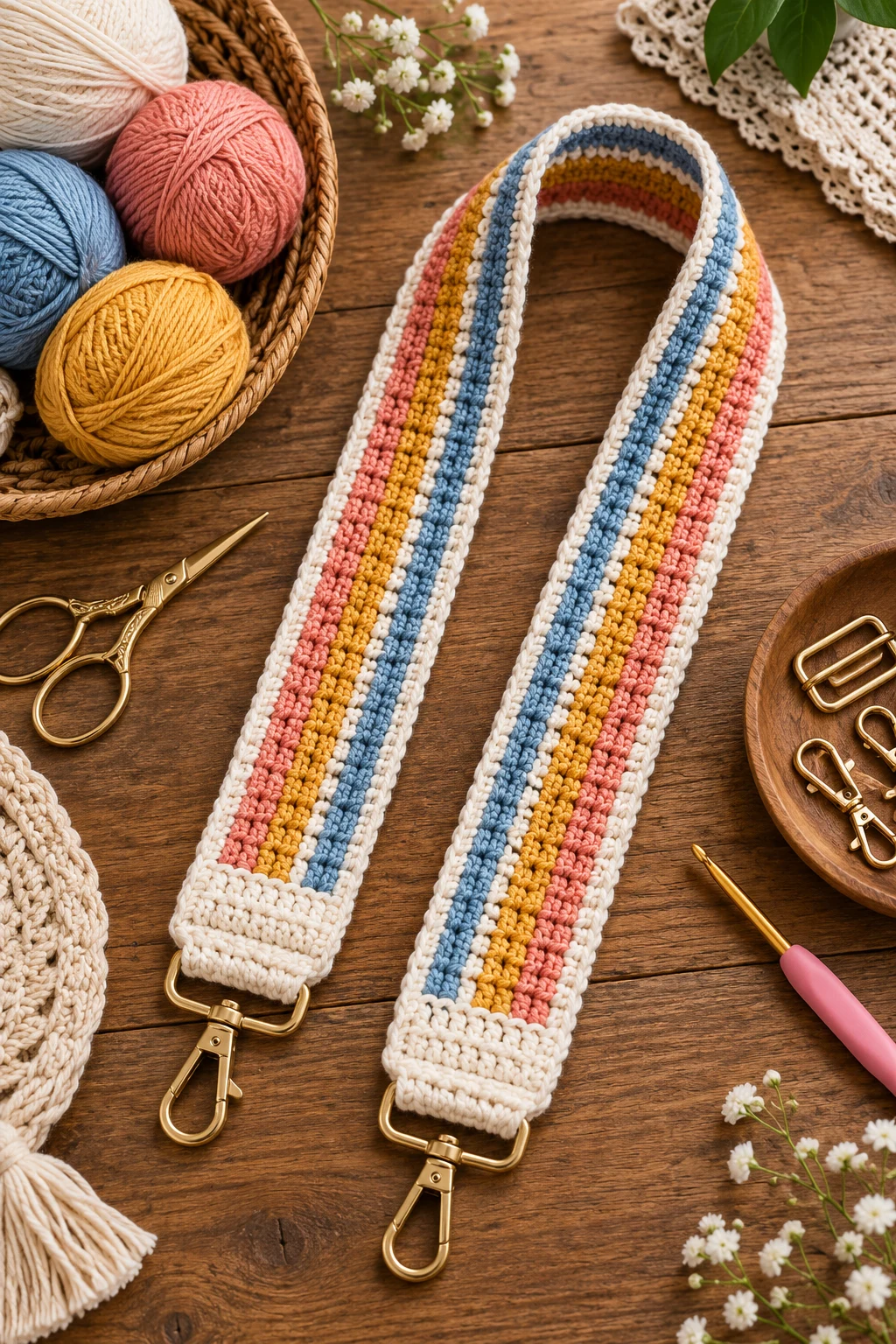Striped Summer Strap — crochet bag straps style outfit