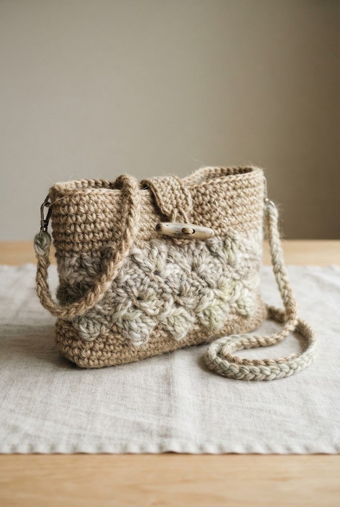 Sun-Bleached Driftwood Satchel — crochet bag summer style outfit