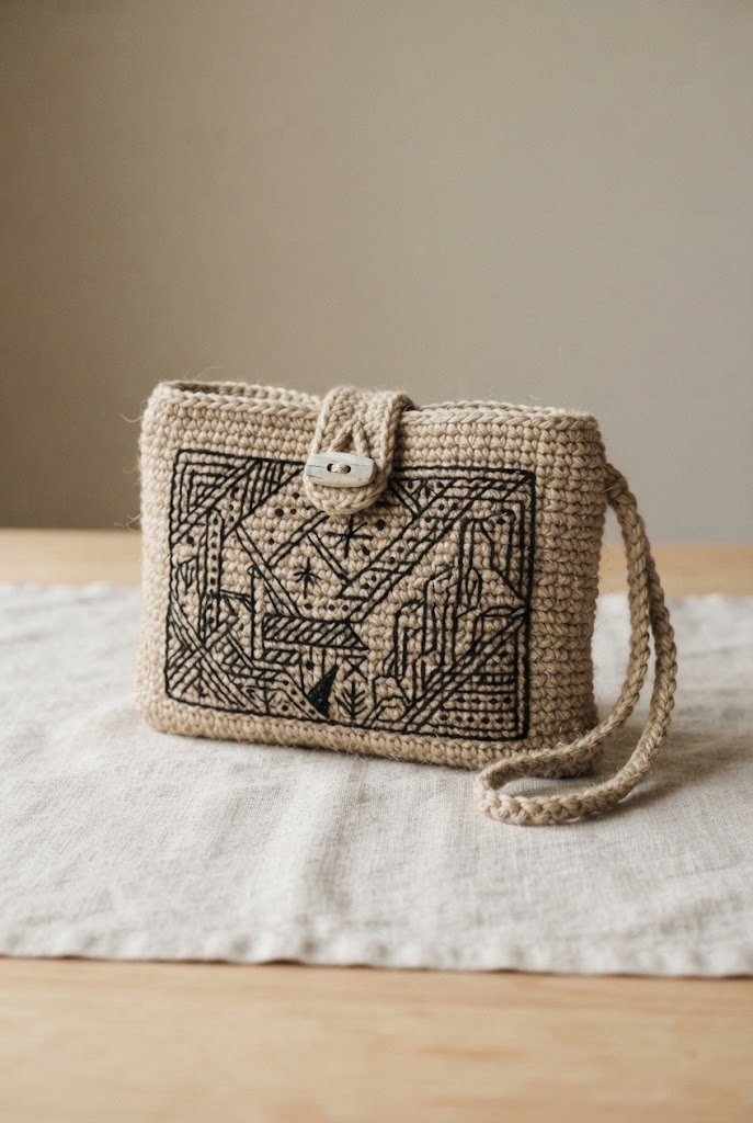 Abyssal Trench Blackwork Pouch — crochet bag summer style outfit