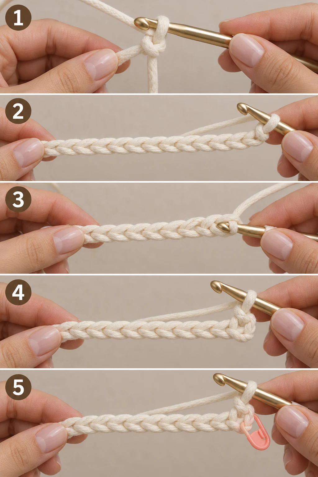 Steps 1–5 — crochet bag tutorial handbags