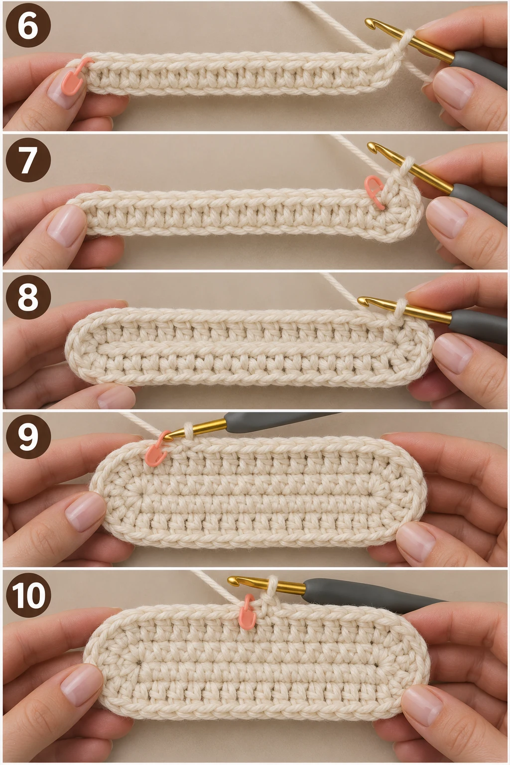 Steps 6–10 — crochet bag tutorial handbags