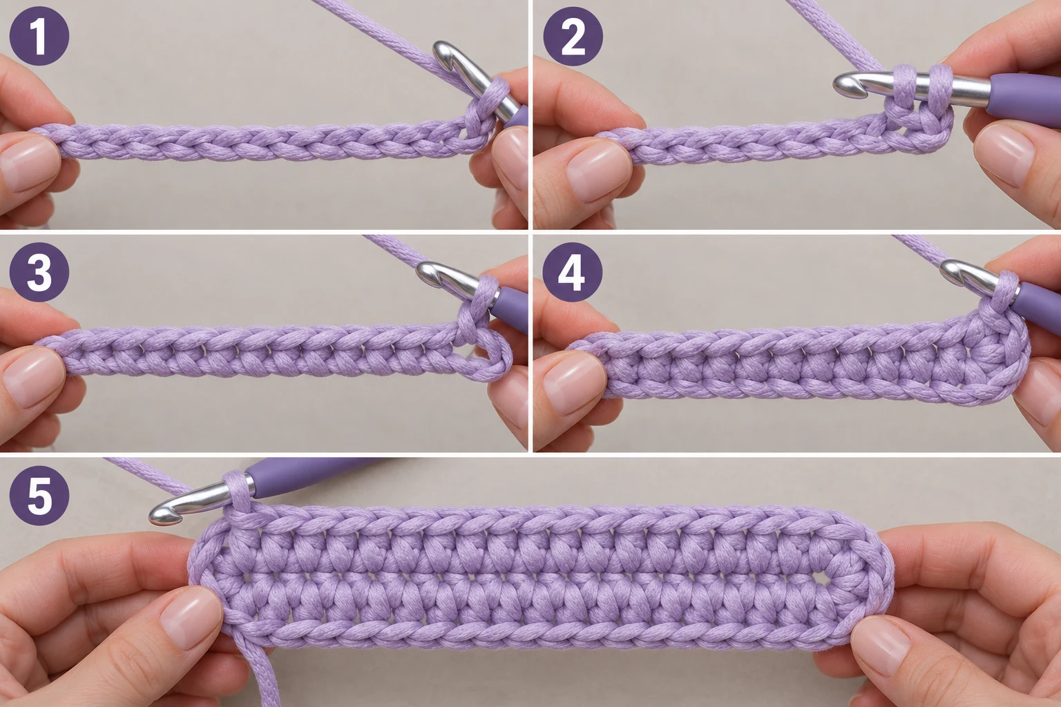 Steps 1–5 — crochet bag tutorials