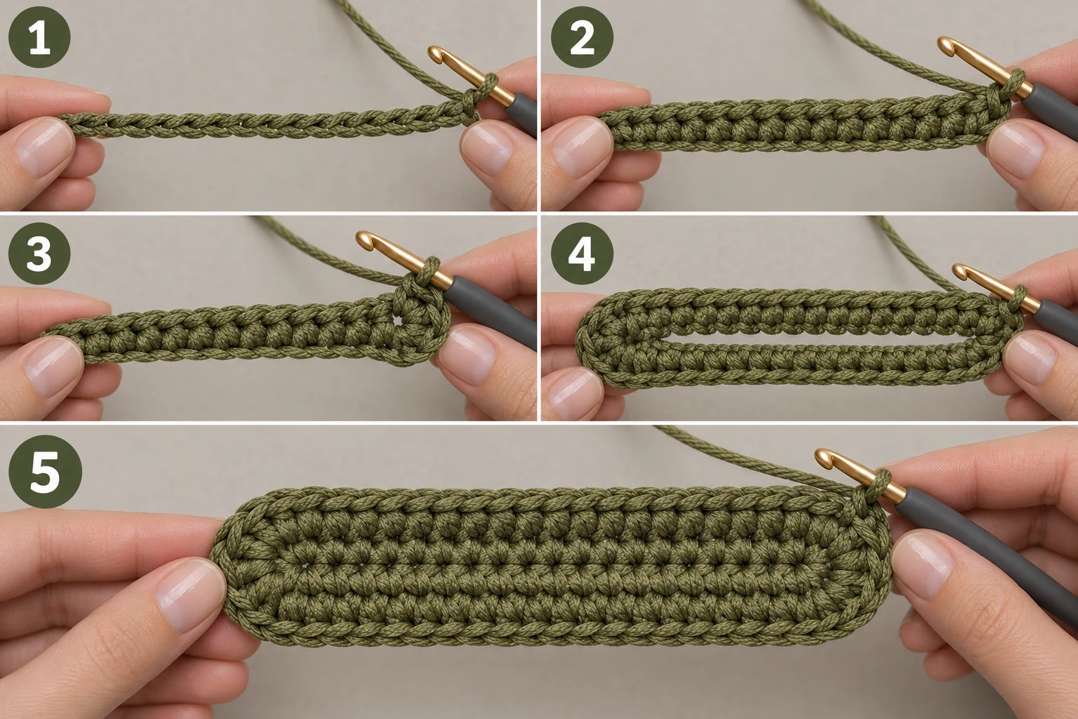 Steps 1–5 — crochet bags free patterns