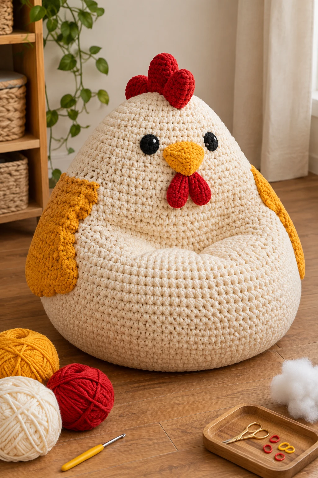 Crochet Bean Bag Chicken for a Playful Accent — crochet bean bag style outfit