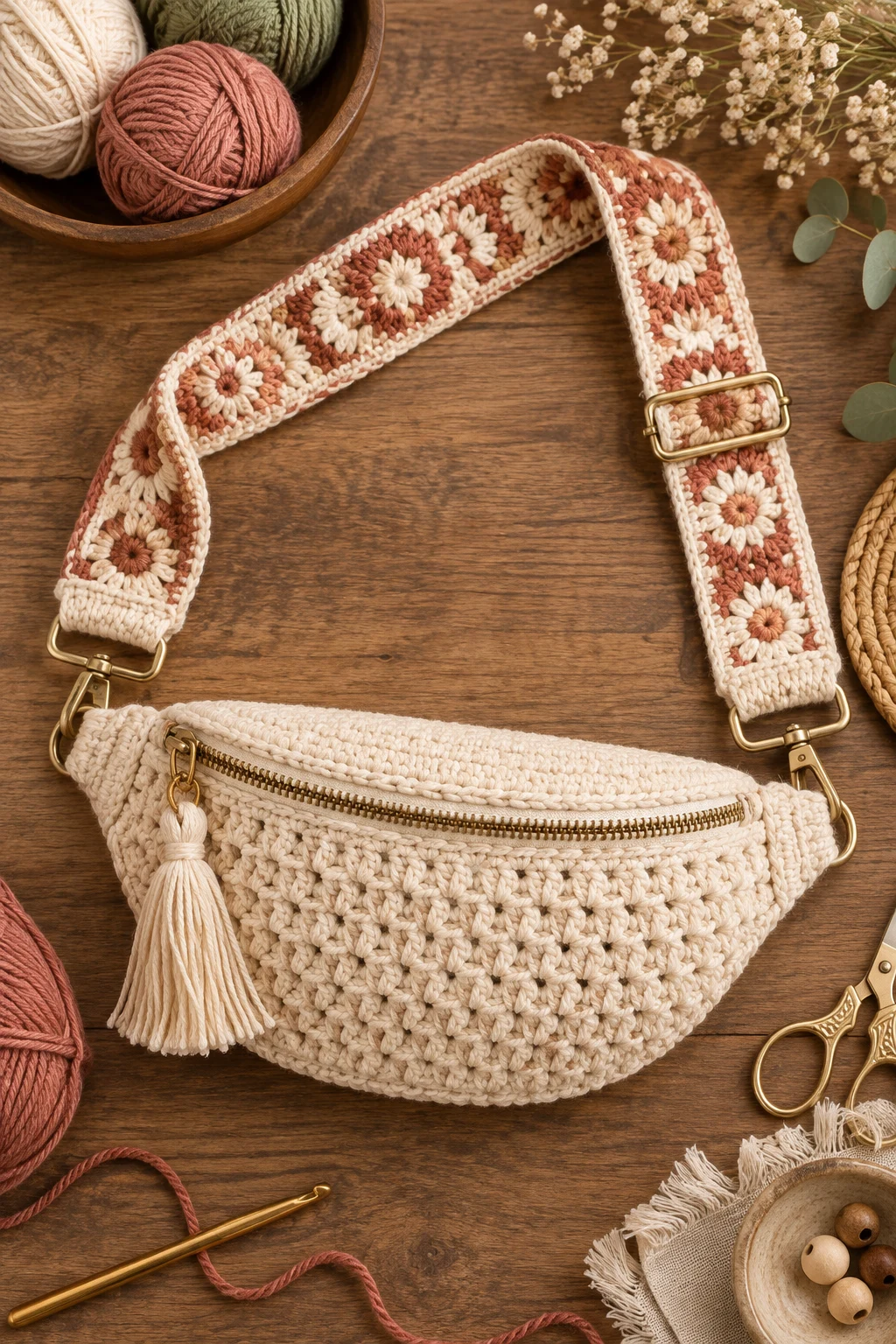 Crochet Belt Bag With a Statement Strap — crochet belt bag style outfit