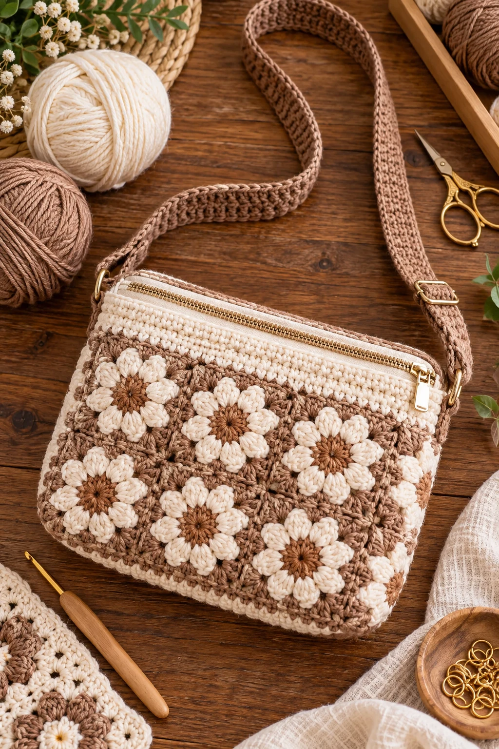 Crochet Cross Bag With Zipper — crochet cross bag style outfit