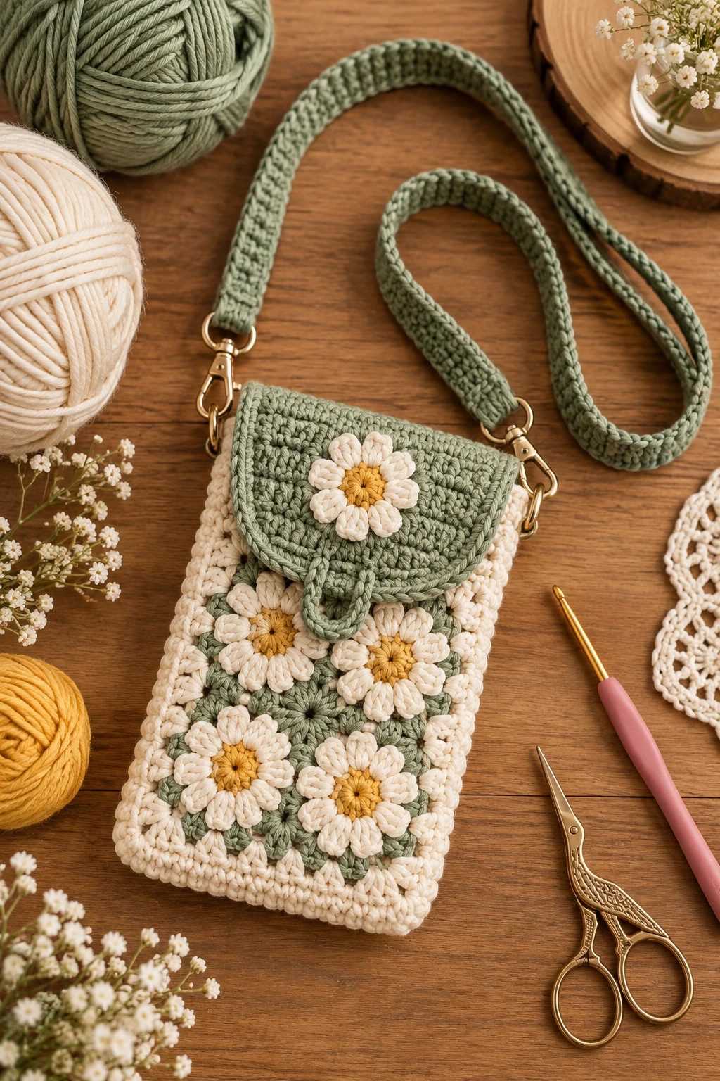 Mini Phone Cross Bag — crochet cross bag style outfit