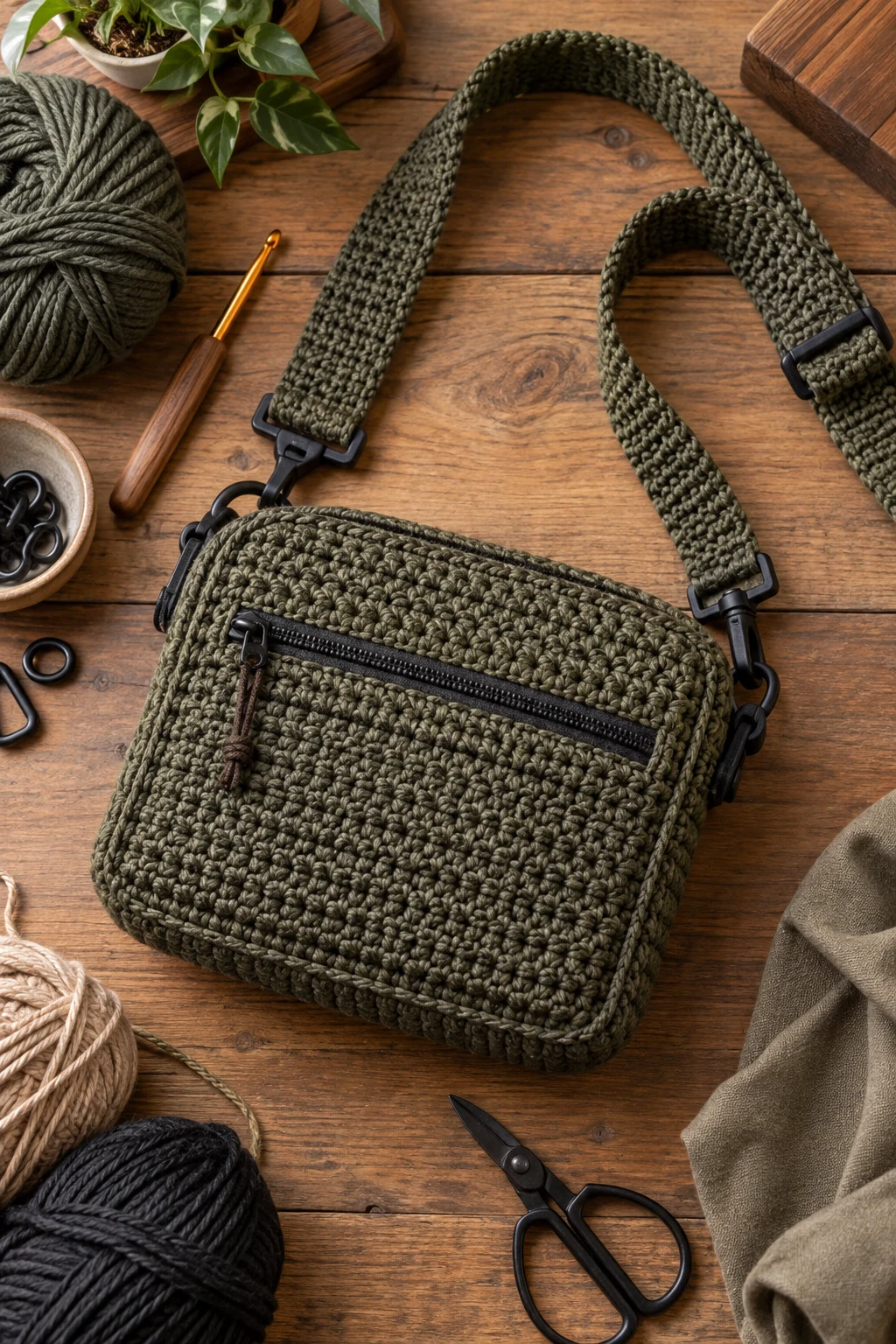 Crochet Cross Body Bag for Men — crochet cross body bag style outfit