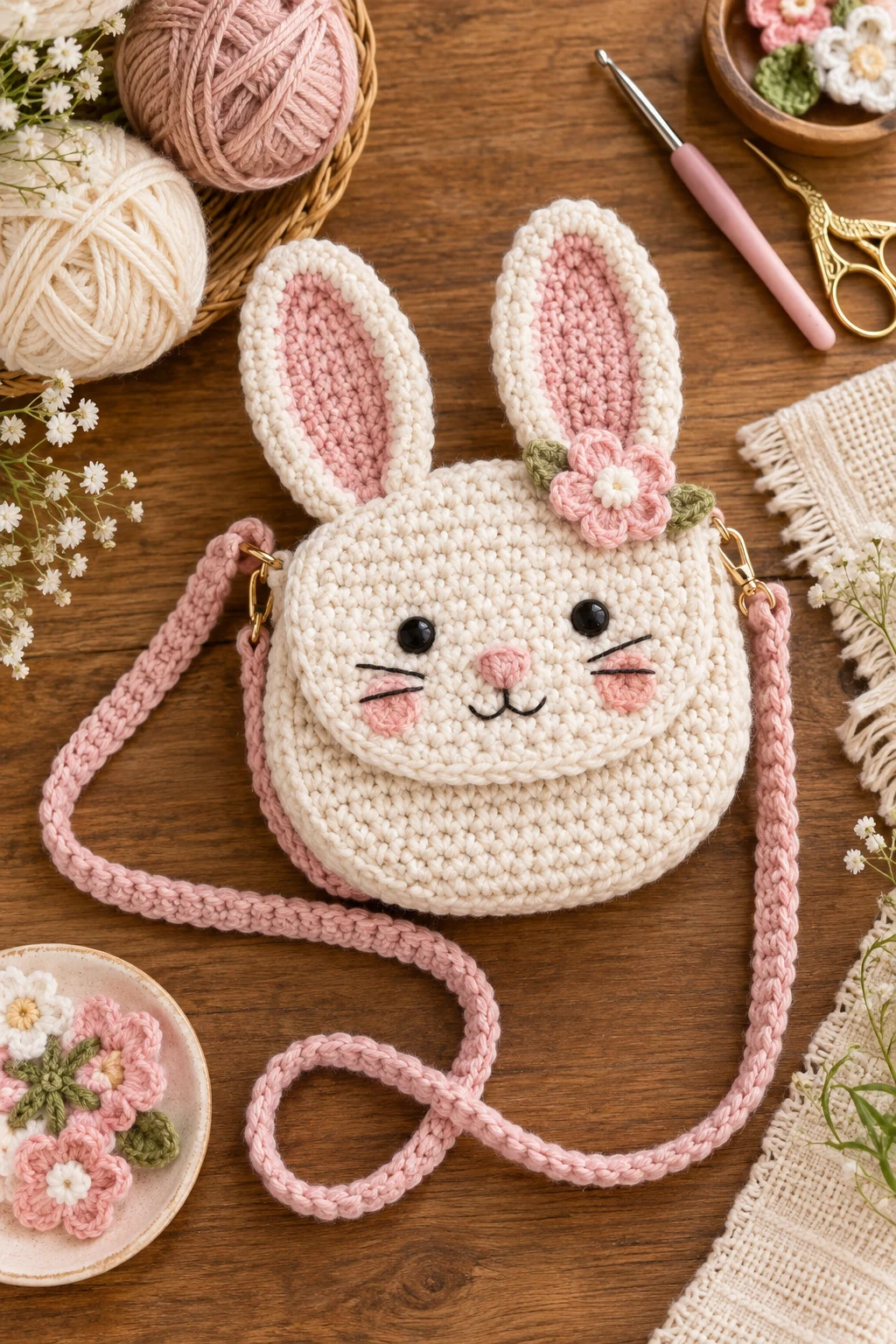 Bunny Ear Crossbody — crochet cute bag style outfit