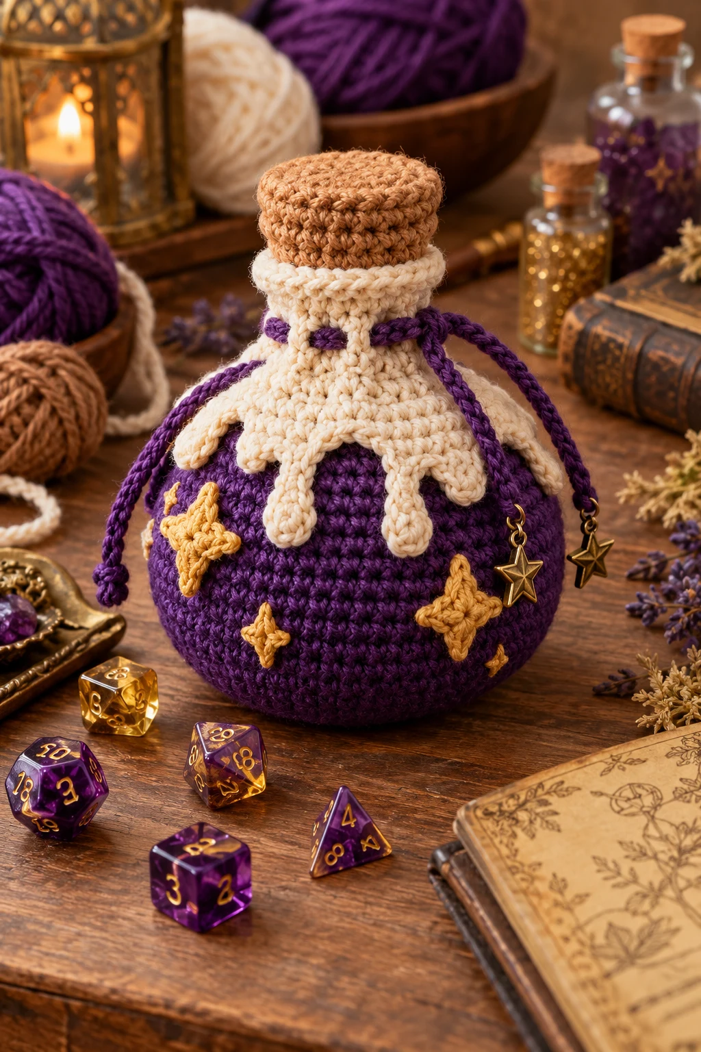 Crochet Potion Bottle Dice Bag Pattern Free — crochet dice bag pattern free style outfit