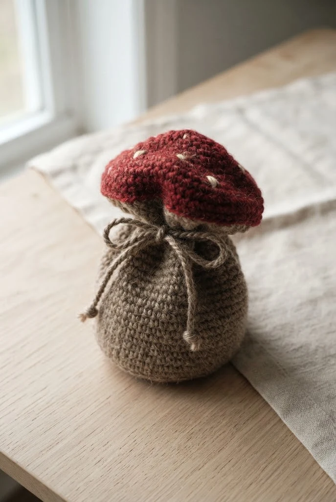 Forest Mushroom Pouch — crochet dice bag pattern free style outfit