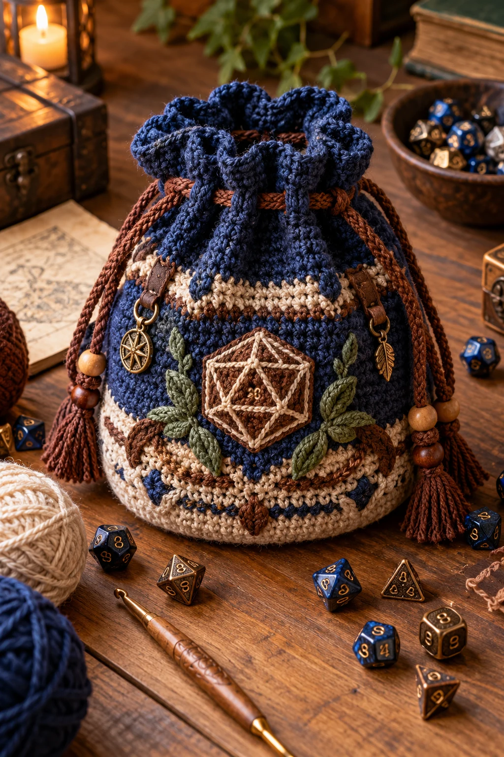 Large Crochet Dice Bag Pattern Free for Campaign Nights — crochet dice bag pattern free style outfit