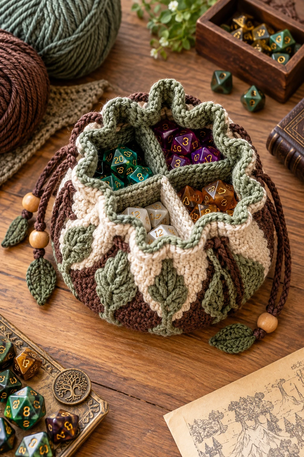Crochet Divided Dice Bag Pattern Free — crochet dice bag pattern free style outfit