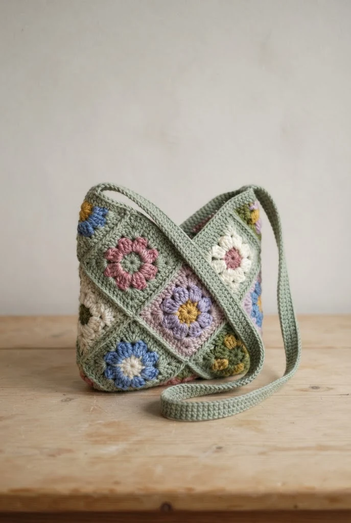Wildflower Meadow Crossbody Bag — crochet flower bag pattern free style outfit