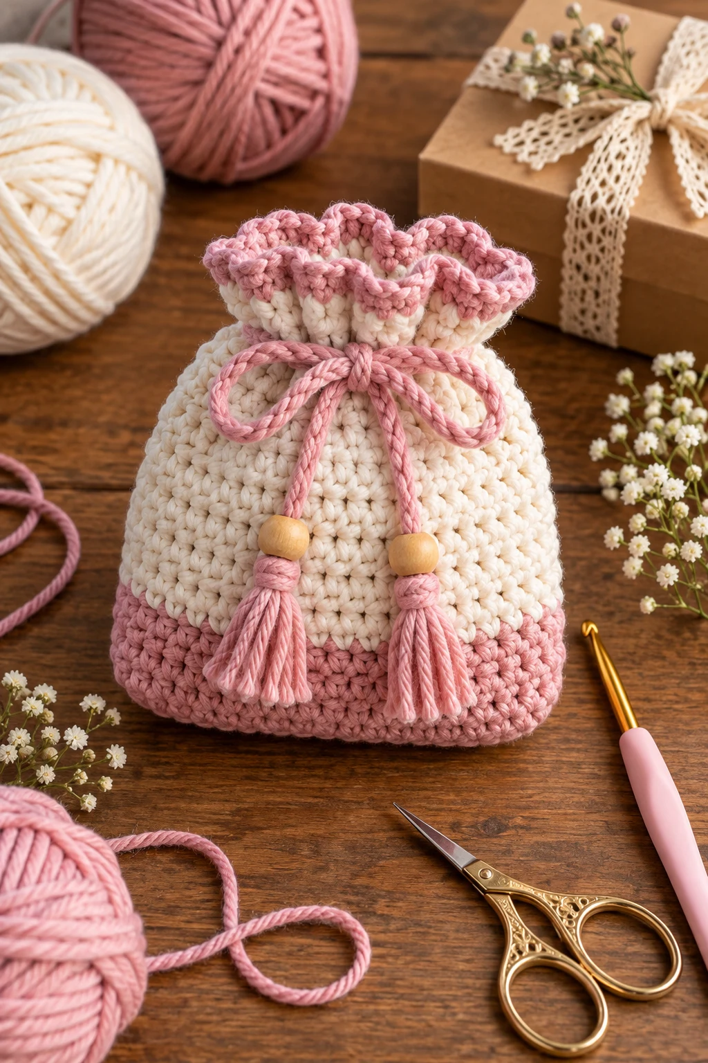 Beginner Crochet Gift Bag Pattern — crochet gift bag style outfit