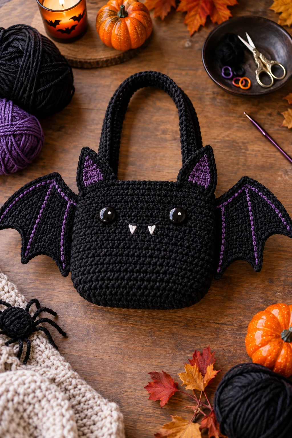 Bat Wing Crochet Halloween Bag — crochet halloween bag style outfit