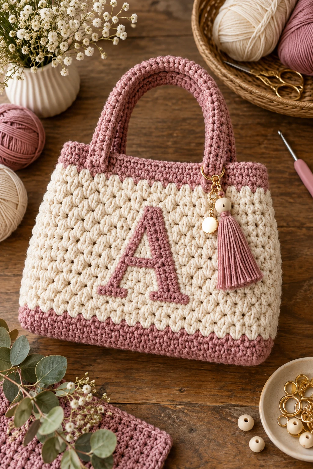 Personalized Initials Bag — crochet hand bag pattern style outfit