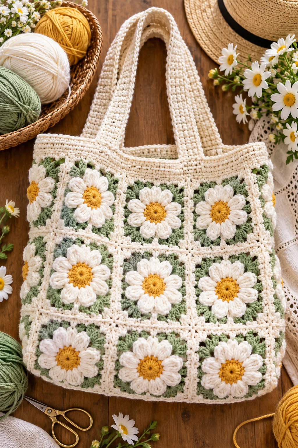 Floral Summer Market Bag — crochet hello kitty bag style outfit