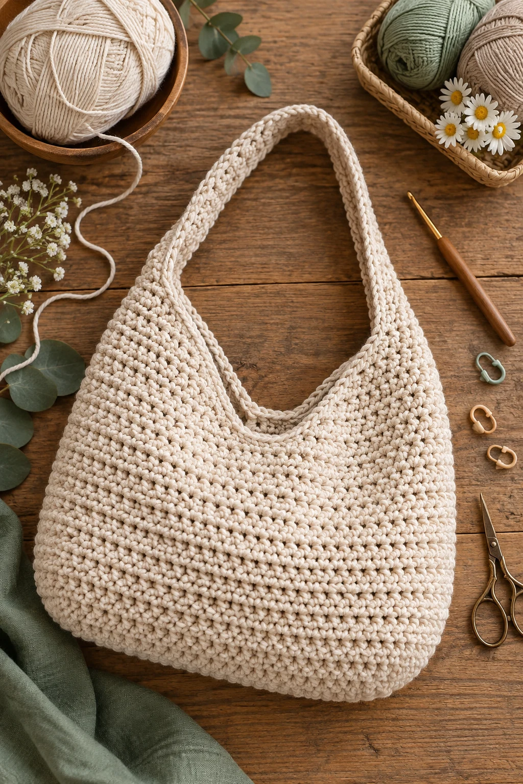 Beginner-Friendly Cotton Hobo — crochet hobo bag free pattern style outfit