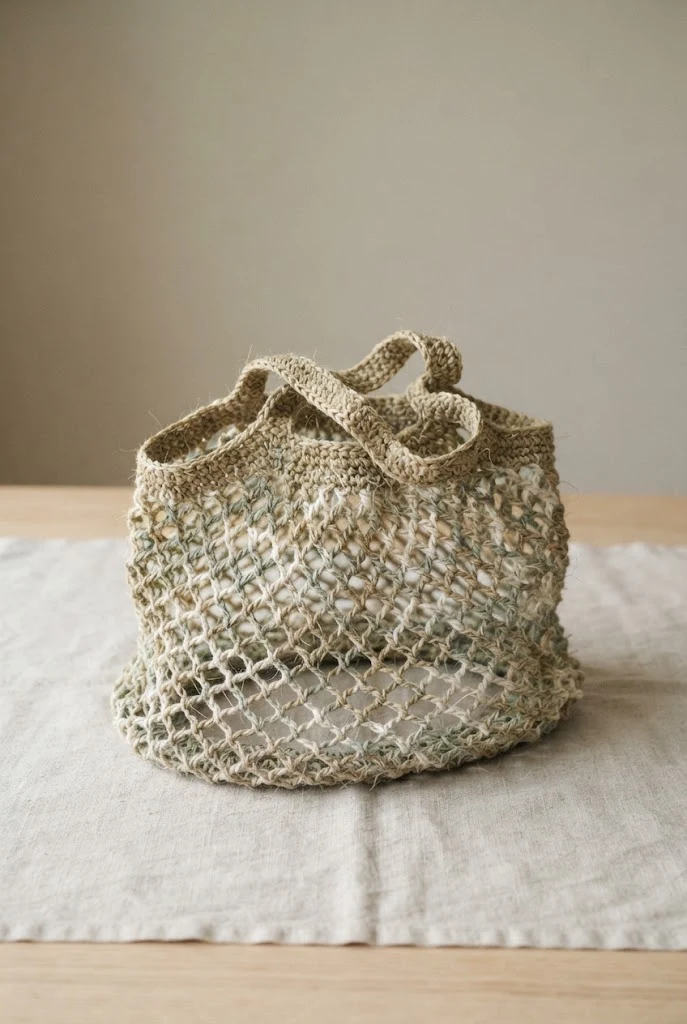 Tropical Lagoon Bucket Bag — crochet jute bag style outfit