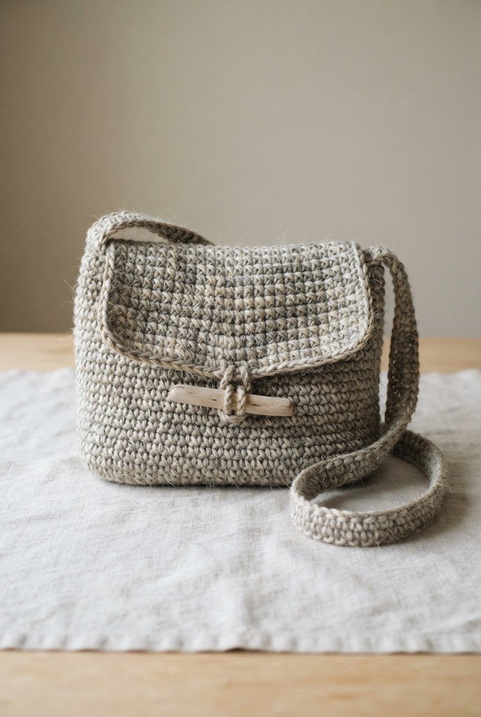 Sun-Bleached Driftwood Satchel — crochet jute bag style outfit