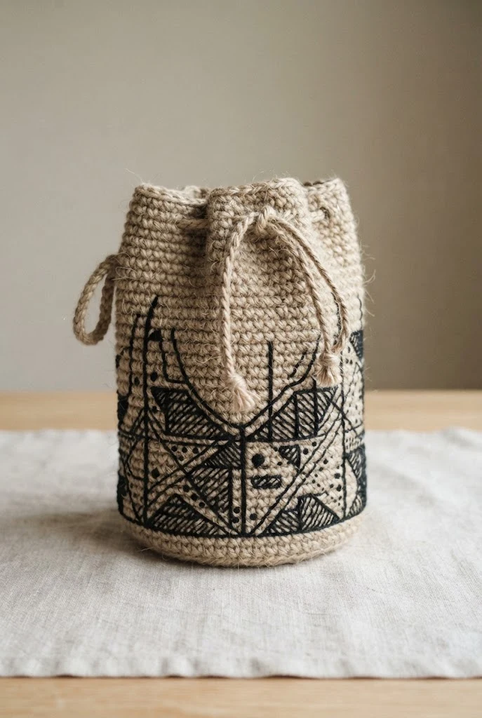 Harbor Master Duffle Charm — crochet jute bag style outfit