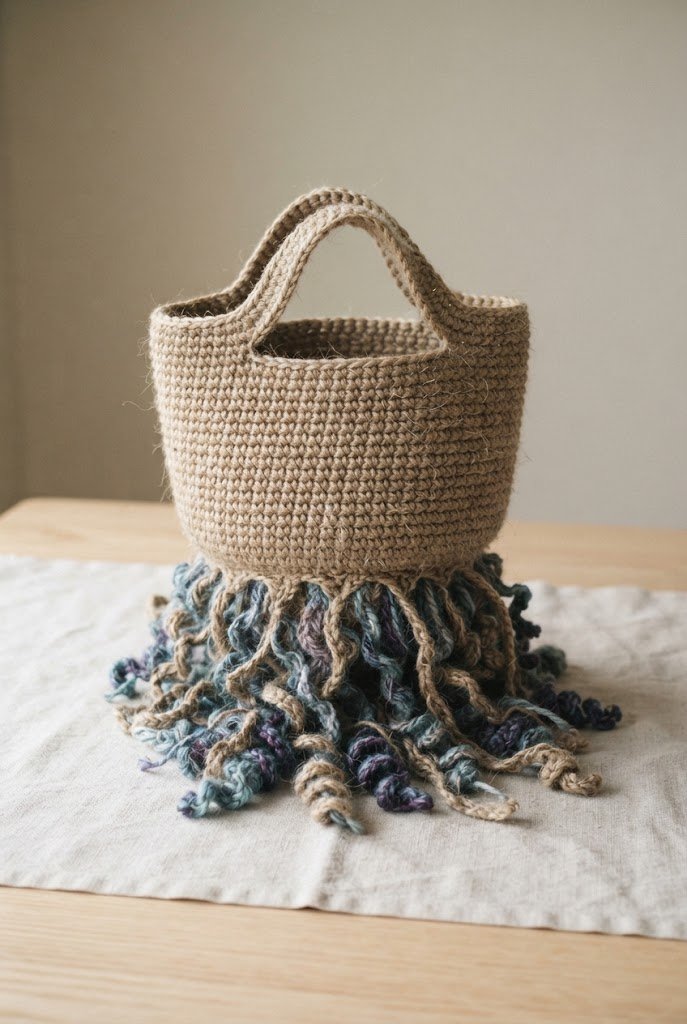 Deep Sea Jellyfish Bucket — crochet jute bag style outfit