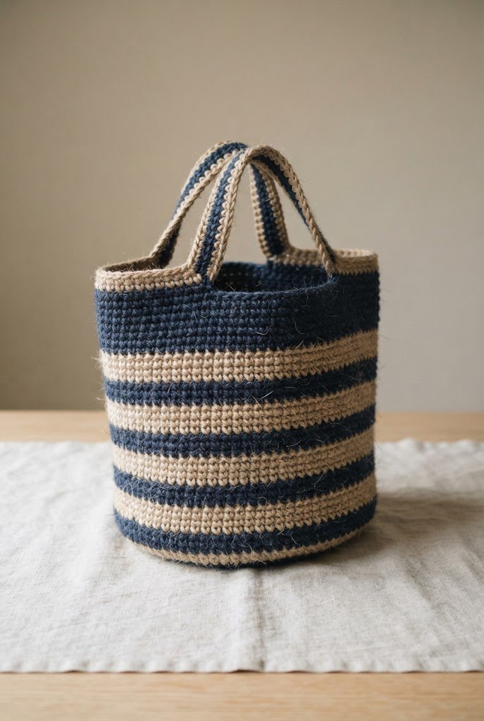 Nautical Stripe Sailor Tote — crochet jute bag style outfit