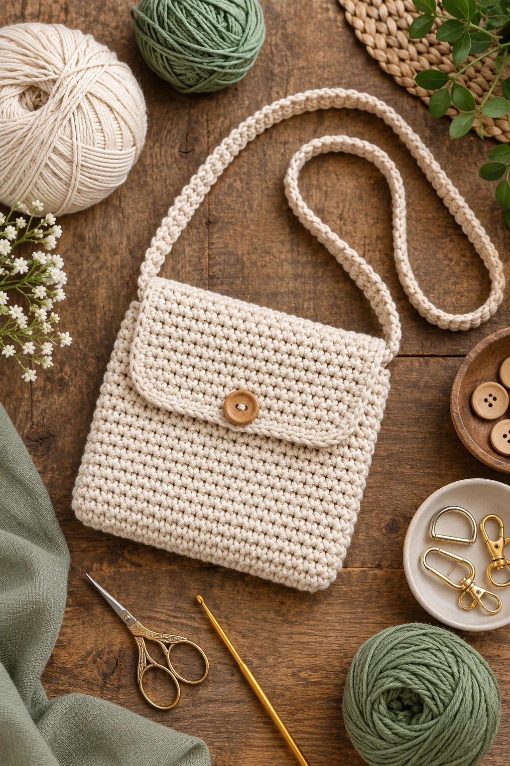 Classic Cotton Mini Crossbody — crochet little bag style outfit