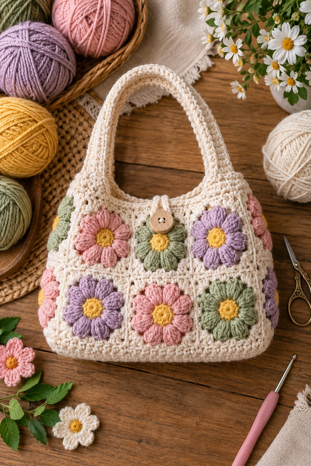 Flower Power Mini Bag — crochet little bag style outfit