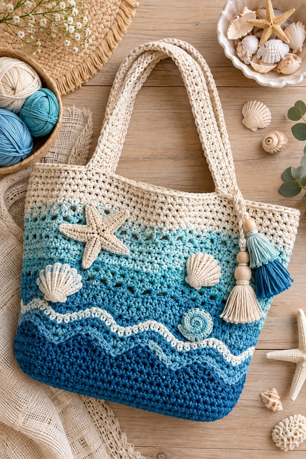 Ocean-Inspired Beach Bag — crochet little bag style outfit