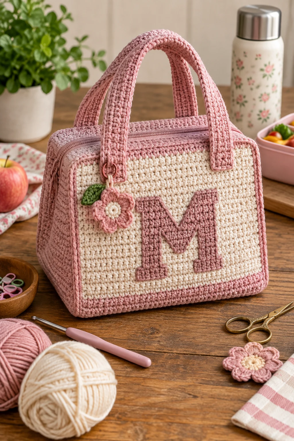 Personalized Crochet Lunch Bag — crochet lunch bag style outfit