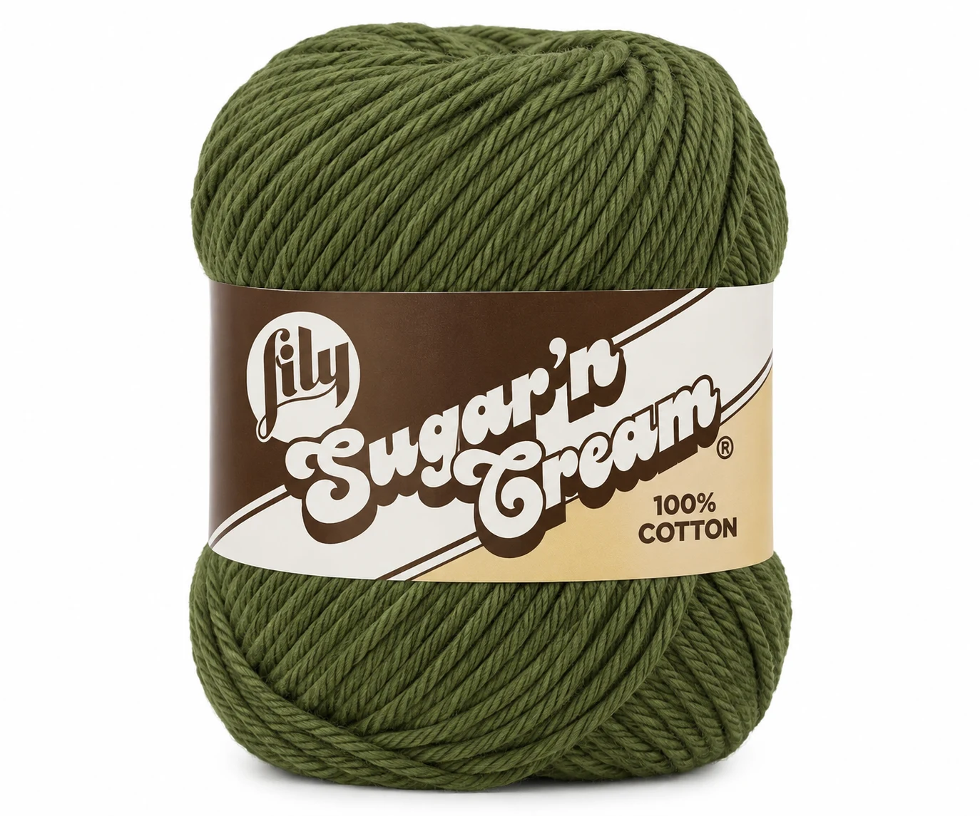 Lily Sugar'n Cream 100% Cotton Yarn, Olive Green
