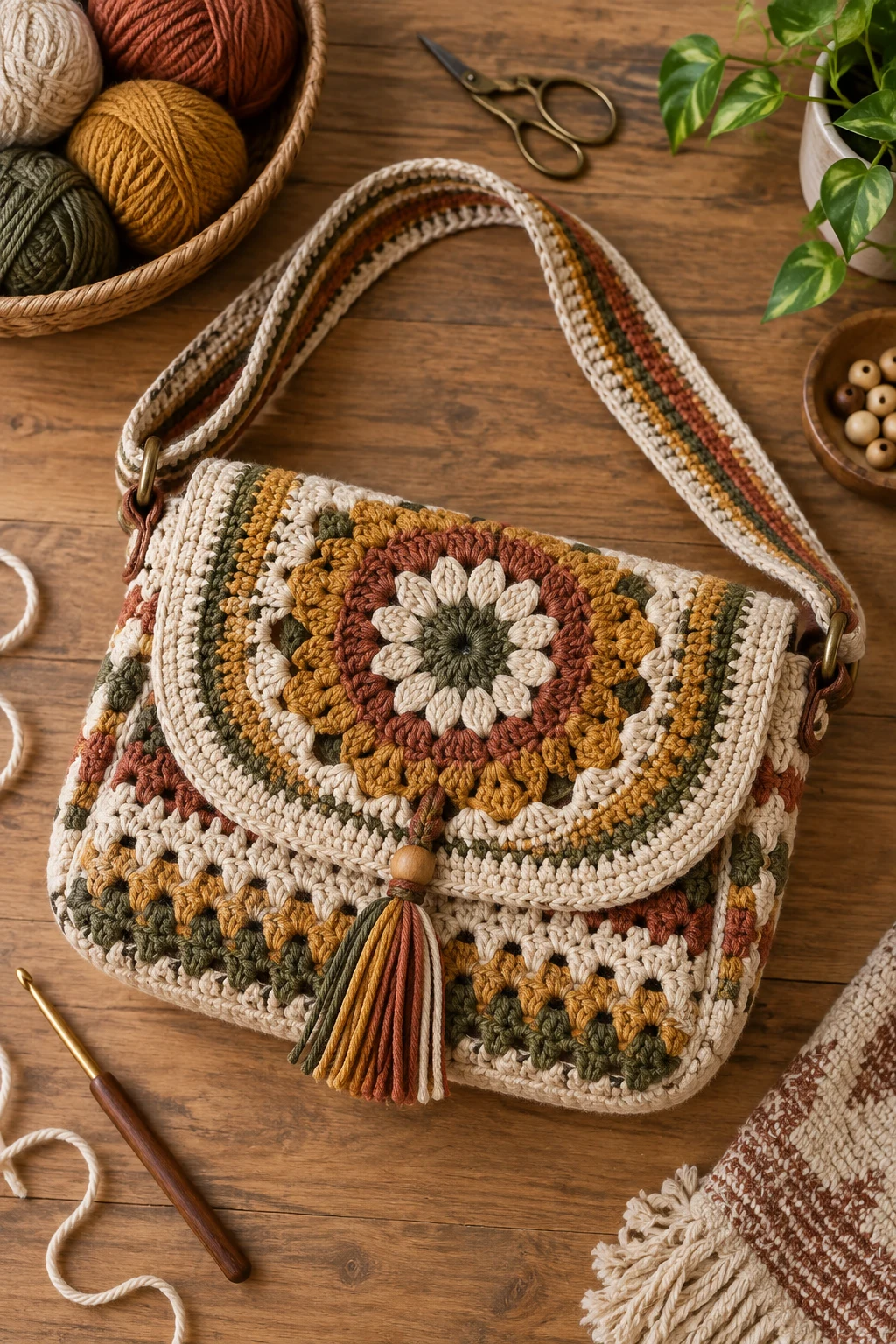 Pinterest-Worthy Statement Bag — crochet messenger bag style outfit