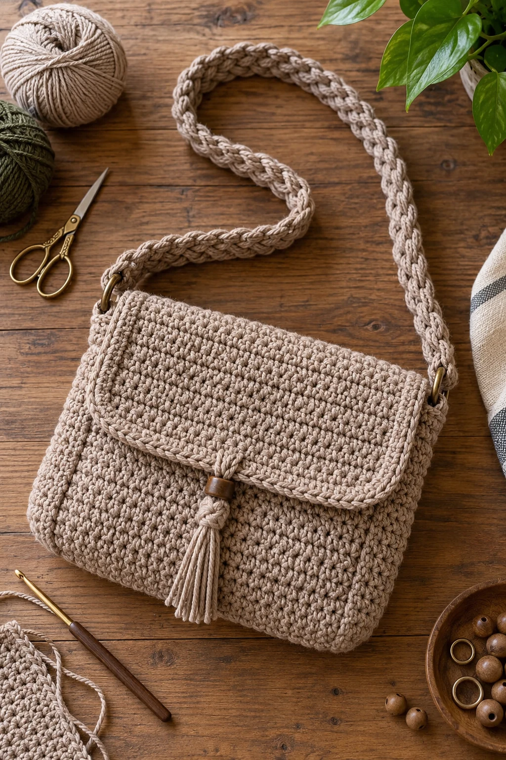 Braided-Strap Messenger — crochet messenger bag style outfit