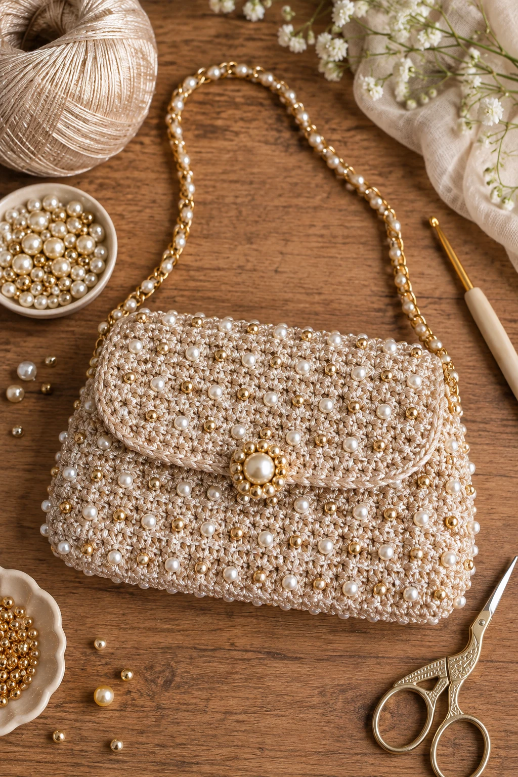 Beaded Evening Bag — crochet mini bag style outfit