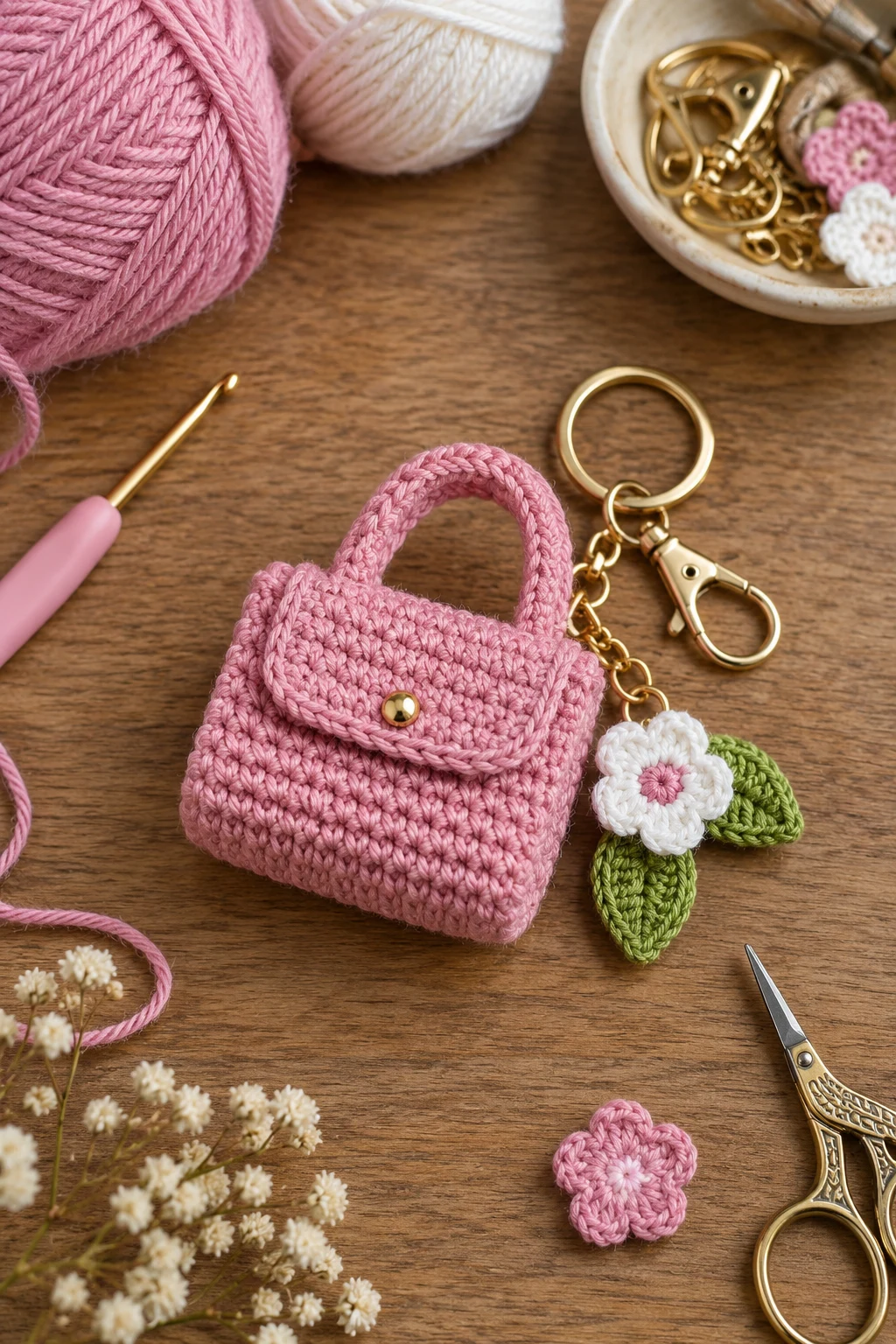 Crochet Mini Bag Charm — crochet mini bag style outfit